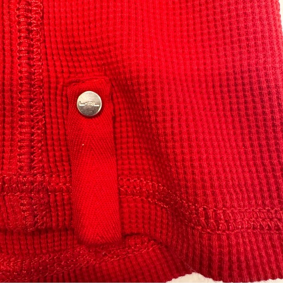 LRL Ralph Lauren Women's Red  Waffle Knit Sweater L/S 1/4 Zip Pullover Sz L - Picture 7 of 9